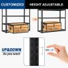 imageBILT HARD 60quot W x 24quot D Garage Shelving 3500 LBS 72quot H Storage Shelves Heavy Duty 5Tier Metal Shelving Units with Adjustable Shelf Steel Wire Utility Shelving48W x 18D