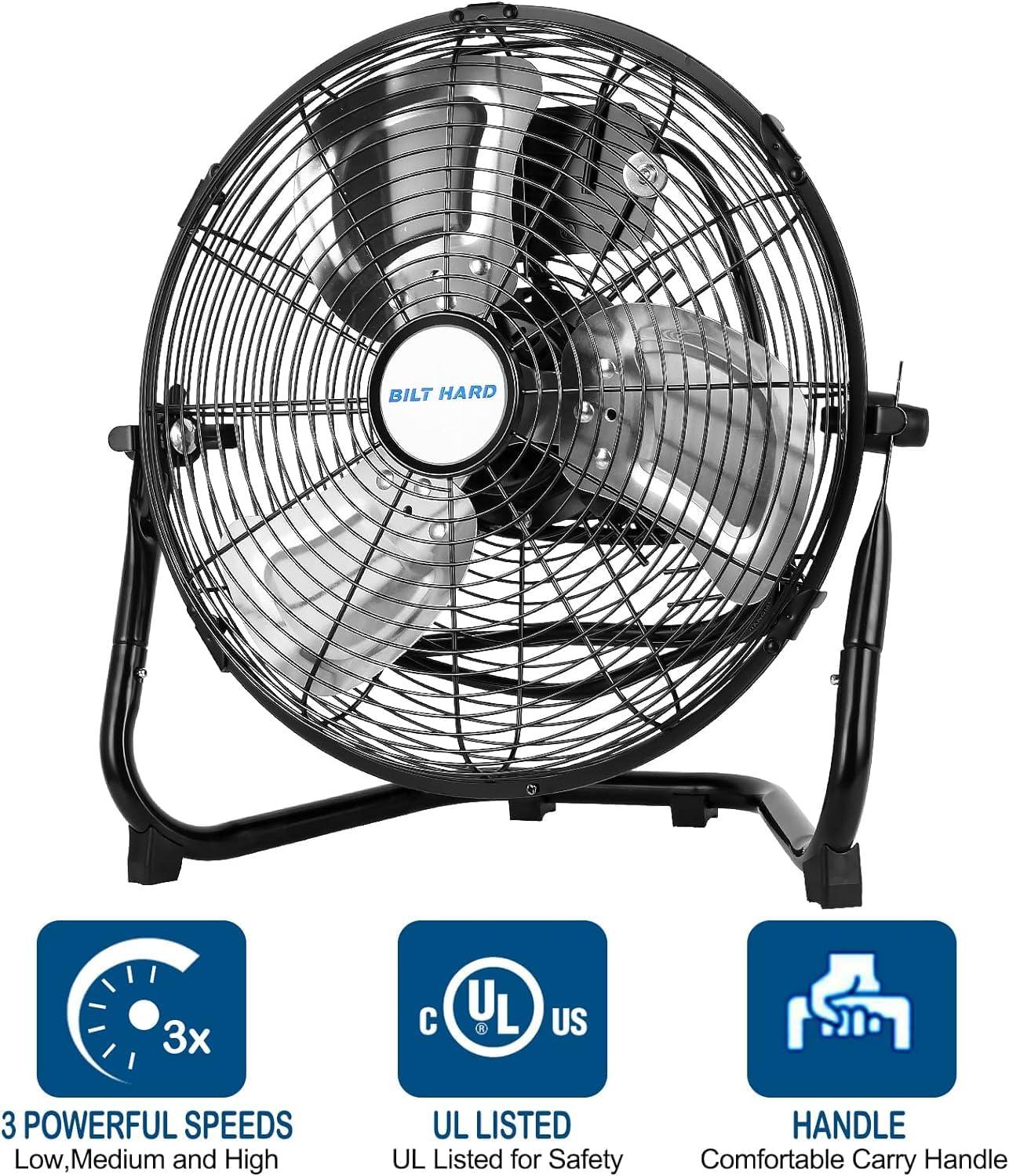 BILT HARD 13000 CFM 30″ High Velocity Drum Fan, 2-Speed Heavy Duty ...