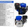 imageBILT HARD 7HP Gas Engine Horizontal Shaft 212cc 4 Stroke OHV Industrial Grade Replacement Gas Motor Shaft 34quot 19mm Diameter 238quot Long 316quot Keyway420cc Electric Start