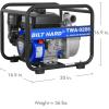 imageBILT HARD Semi Trash Pump 2 inch 158 GPM 65HP Gas Powered Water Pump 196cc 4Cycle Engine with 50 ft Discharge Hose 12 ft Suction Hose and Complete Fittings EPA Certified50ft Outlet Hose Pump