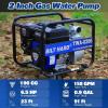 imageBILT HARD Semi Trash Pump 2 inch 158 GPM 65HP Gas Powered Water Pump 196cc 4Cycle Engine with 50 ft Discharge Hose 12 ft Suction Hose and Complete Fittings EPA Certified50ft Outlet Hose Pump