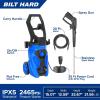 image2465 PSI 176 GPM Electric Pressure Washer 2000W Power Washer with Stainless Steel Wand 5 Spray Nozzles Builtin 09L Detergent Tank 20 Ft Hose 35 Ft Power Cord for Cars Driveway2465 Max PSI