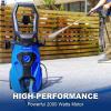 image2465 PSI 176 GPM Electric Pressure Washer 2000W Power Washer with Stainless Steel Wand 5 Spray Nozzles Builtin 09L Detergent Tank 20 Ft Hose 35 Ft Power Cord for Cars Driveway2465 Max PSI
