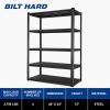imageBILT HARD 2750LBS 48quot W x 24quot D x 72quot H Garage Shelving 5Shelf Industrial Storage Shelves Heavy Duty Metal Shelving Units with Adjustable Shelf Steel Utility Shelves Black