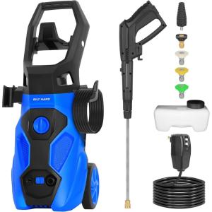 image2465 PSI 176 GPM Electric Pressure Washer 2000W Power Washer with Stainless Steel Wand 5 Spray Nozzles Builtin 09L Detergent Tank 20 Ft Hose 35 Ft Power Cord for Cars Driveway2465 Max PSI