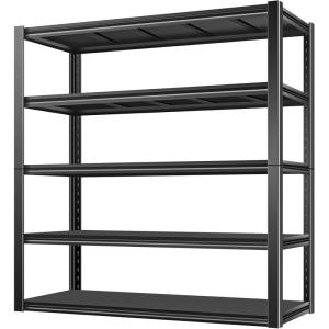 imageBILT HARD 2750LBS 48quot W x 24quot D x 72quot H Garage Shelving 5Shelf Industrial Storage Shelves Heavy Duty Metal Shelving Units with Adjustable Shelf Steel Utility Shelves Black