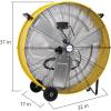 imageBILT HARD 24quot 8100 CFM High Velocity Industrial Drum Fan 3Speed Heavy Duty Metal Shop Fan for Warehouse Workshops Garage Factory and BasementYellow