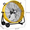 imageBILT HARD 24quot 8100 CFM High Velocity Industrial Drum Fan 3Speed Heavy Duty Metal Shop Fan for Warehouse Workshops Garage Factory and BasementYellow