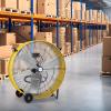 imageBILT HARD 24quot 8100 CFM High Velocity Industrial Drum Fan 3Speed Heavy Duty Metal Shop Fan for Warehouse Workshops Garage Factory and BasementYellow