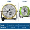 imageBILT HARD 24quot 8100 CFM High Velocity Industrial Drum Fan 3Speed Heavy Duty Metal Shop Fan for Warehouse Workshops Garage Factory and BasementYellow