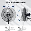 imageBILT HARD 24quot Oscillating HighVelocity Outdoor Wall Misting Fan 3Speed Patio Fans for Outside 80 Oscillation Waterproof Industrial Wall Mount Fan for Outdoor UL Listed30 inch Misting Wall Fan