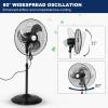 imageBILT HARD 3900 CFM 18quot High Velocity Pedestal Oscillating Fan 3Speed Heavy Duty Metal Standing Shop Fan with Aluminum Blades for Commercial Residential and Garage UL Listed 2 Pack18 inch