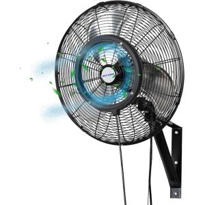 imageBILT HARD 24quot Oscillating HighVelocity Outdoor Wall Misting Fan 3Speed Patio Fans for Outside 80 Oscillation Waterproof Industrial Wall Mount Fan for Outdoor UL Listed20 inch Misting Wall Fan