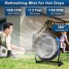 imageBILT HARD 12 Inch Battery Operated Outdoor Portable Misting Fan Rechargeable Portable Floor Fan with 15600mAh Detachable Battery for Outside16 inch Battery Fan with Misting