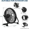 imageBILT HARD 16 Inch Rechargeable Battery Operated Outdoor Floor Fan 15600mAh Battery Powered High Velocity Portable Fan with Metal Blade USB Output for Travel Camping Backyard16 inch Rechargeable Battery Fan