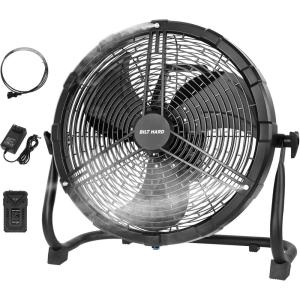 imageBILT HARD 12 Inch Battery Operated Outdoor Portable Misting Fan Rechargeable Portable Floor Fan with 15600mAh Detachable Battery for Outside12 inch Battery Fan with Misting