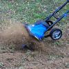 imageBILT HARD 14quot 10Amp Electric Garden Tiller  4 Steel Tines Tiller Cultivator with Foldable Handle ampamp Adjustable Wheels for Soil Cultivation Weeding Portable Gardening14 Inch  10 Amp