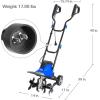 imageBILT HARD 14quot 10Amp Electric Garden Tiller  4 Steel Tines Tiller Cultivator with Foldable Handle ampamp Adjustable Wheels for Soil Cultivation Weeding Portable Gardening14 Inch  10 Amp