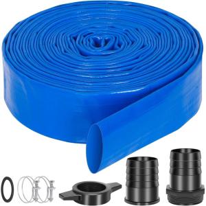 imageBILT HARD 2 in x 50 ft Discharge Hose Kit Heavy Duty Water Pump Hose Pool Backwash Hose PVC Lay Flat