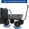 imageBILT HARD 1200 lbs Poly Garden Dump Cart with No Flat Tires Quick Release 2in1 Convertible Handle 7 Cu Ft Dump Wagon Heavy Duty for Yard Outdoor1200 Lbs with Flat Free Tires