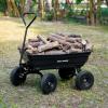 imageBILT HARD 1200 lbs Poly Garden Dump Cart with No Flat Tires Quick Release 2in1 Convertible Handle 7 Cu Ft Dump Wagon Heavy Duty for Yard Outdoor600 Lbs with Flat Free Tires
