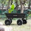 imageBILT HARD 1200 lbs Poly Garden Dump Cart with No Flat Tires Quick Release 2in1 Convertible Handle 7 Cu Ft Dump Wagon Heavy Duty for Yard Outdoor600 Lbs with Flat Free Tires