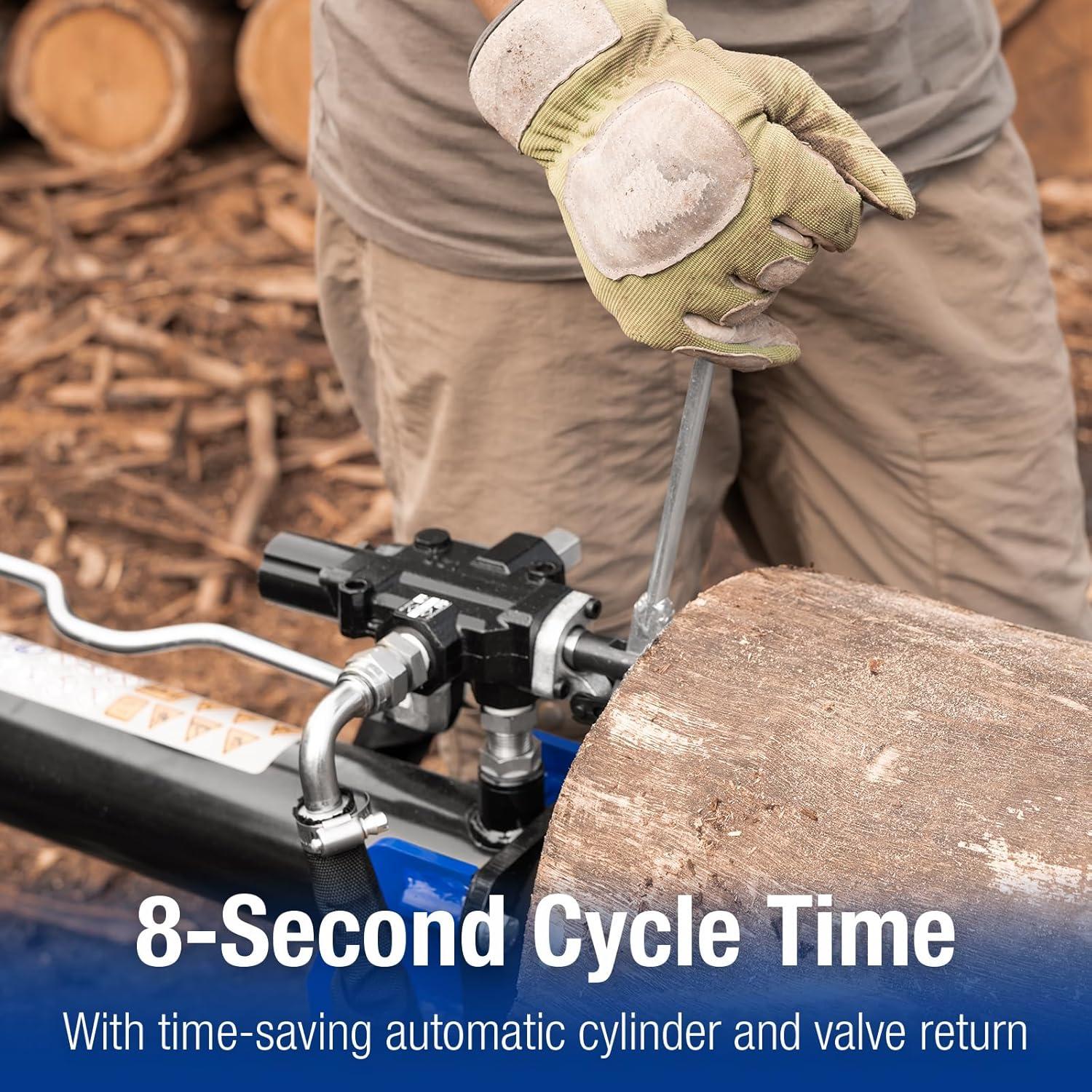 imageBILT HARD 18Ton Portable Gas Log Splitter Rapid Auto Return Ram System with 2Stage Hydraulic Gear Pump Wood Splitter with 7 HP 209cc Engine Horizontal Full Beam Steel Wedge Firewood Splitting