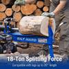 imageBILT HARD 18Ton Portable Gas Log Splitter Rapid Auto Return Ram System with 2Stage Hydraulic Gear Pump Wood Splitter with 7 HP 209cc Engine Horizontal Full Beam Steel Wedge Firewood Splitting