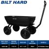 imageBILT HARD 1200 lbs 7 Cu Ft Poly Garden Dump Cart with 2in1 Convertible Handle No Flat Tires Quick Release Dump Wagon Heavy Duty for Yard Outdoor1200 lbs
