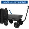 imageBILT HARD 1200 lbs 7 Cu Ft Poly Garden Dump Cart with 2in1 Convertible Handle No Flat Tires Quick Release Dump Wagon Heavy Duty for Yard Outdoor1200 lbs