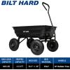 imageBILT HARD 1200 lbs 7 Cu Ft Poly Garden Dump Cart with 2in1 Convertible Handle No Flat Tires Quick Release Dump Wagon Heavy Duty for Yard Outdoor600 Lbs