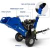 imageBILT HARD 4Inch 212cc 7HP Gas Powered Drum Wood Chipper with 2 Coupler Tow Hitch Towable Wood Chipper Leaf Branch Shredder Mulcher with Towbar Emergency Stop Button