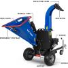 imageBILT HARD 5Inch EStart 420cc 15HP Gas Powered Disc Wood Chipper with 2 Coupler Tow Hitch Towable Wood Chipper Leaf Branch Shredder Mulcher with Towbar Emergency Stop Bar