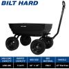 imageBILT HARD 7 Cu Ft Poly Garden Dump Cart 1200 lbs with No Flat Tires Quick Release 2in1 Convertible Handle Dump Wagon Heavy Duty for Yard Outdoor1200 lbs with Flat Free Tires