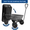 imageBILT HARD 7 Cu Ft Poly Garden Dump Cart 1200 lbs with No Flat Tires Quick Release 2in1 Convertible Handle Dump Wagon Heavy Duty for Yard Outdoor600 Lbs with Flat Free Tires