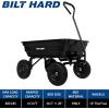 imageBILT HARD 7 Cu Ft Poly Garden Dump Cart 1200 lbs with No Flat Tires Quick Release 2in1 Convertible Handle Dump Wagon Heavy Duty for Yard Outdoor600 Lbs with Flat Free Tires