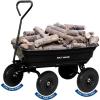 imageBILT HARD 7 Cu Ft Poly Garden Dump Cart 1200 lbs with No Flat Tires Quick Release 2in1 Convertible Handle Dump Wagon Heavy Duty for Yard Outdoor600 Lbs with Flat Free Tires
