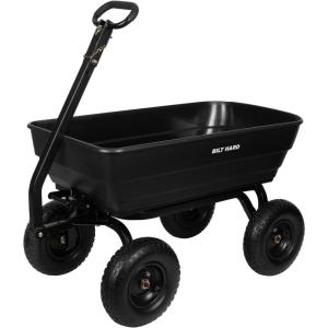 imageBILT HARD 1200 lbs 7 Cu Ft Poly Garden Dump Cart with 2in1 Convertible Handle No Flat Tires Quick Release Dump Wagon Heavy Duty for Yard Outdoor1200 lbs