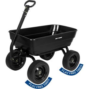 imageBILT HARD 7 Cu Ft Poly Garden Dump Cart 1200 lbs with No Flat Tires Quick Release 2in1 Convertible Handle Dump Wagon Heavy Duty for Yard Outdoor1200 lbs with Flat Free Tires