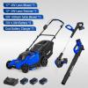 imageBILT HARD 17 40V Cordless Push Lawn Mower 12 String Trimmer and Leaf Blower Combo Set Electric Lawn Mower Set with 3 x 40Ah Batteries and Dual Charger