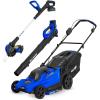 imageBILT HARD 17 40V Cordless Push Lawn Mower 12 String Trimmer and Leaf Blower Combo Set Electric Lawn Mower Set with 3 x 40Ah Batteries and Dual Charger