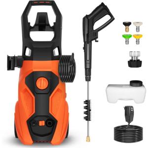 image:imageElectric Pressure Washer 2300 PSI 176 GPM Power Washer Ultra Compact Lightweight with 4 Spray Nozzles 20 Ft Hose 35 Ft Power Cord Foam Cannon for Cleaning Cars Driveway FencingOrange
