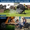 image:imageBILT HARD 12 Rechargeable Battery Operated Outdoor Floor Fan 15600mAh Battery Powered High Velocity Portable Fan with Metal Blade USB Output for Camping Travel Backyard Run All Day16 inch Battery Fan with Misting