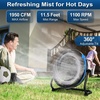 image:imageBILT HARD 12 Rechargeable Battery Operated Outdoor Floor Fan 15600mAh Battery Powered High Velocity Portable Fan with Metal Blade USB Output for Camping Travel Backyard Run All Day16 inch Battery Fan with Misting