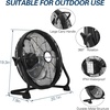 image:imageBILT HARD 12 Rechargeable Battery Operated Outdoor Floor Fan 15600mAh Battery Powered High Velocity Portable Fan with Metal Blade USB Output for Camping Travel Backyard Run All Day16 inch