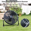 image:imageBILT HARD 12 Rechargeable Battery Operated Outdoor Floor Fan 15600mAh Battery Powered High Velocity Portable Fan with Metal Blade USB Output for Camping Travel Backyard Run All Day12 inch Battery Fan with Misting