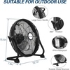 image:imageBILT HARD 12 Rechargeable Battery Operated Outdoor Floor Fan 15600mAh Battery Powered High Velocity Portable Fan with Metal Blade USB Output for Camping Travel Backyard Run All Day12 inch Rechargeable Battery Fan