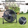 image:imageBILT HARD 12 Rechargeable Battery Operated Outdoor Floor Fan 15600mAh Battery Powered High Velocity Portable Fan with Metal Blade USB Output for Camping Travel Backyard Run All Day16 inch Battery Fan with Misting