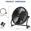 image:imageBILT HARD 12 Rechargeable Battery Operated Outdoor Floor Fan 15600mAh Battery Powered High Velocity Portable Fan with Metal Blade USB Output for Camping Travel Backyard Run All Day16 inch Battery Fan with Misting