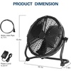 image:imageBILT HARD 12 Rechargeable Battery Operated Outdoor Floor Fan 15600mAh Battery Powered High Velocity Portable Fan with Metal Blade USB Output for Camping Travel Backyard Run All Day12 inch Battery Fan with Misting